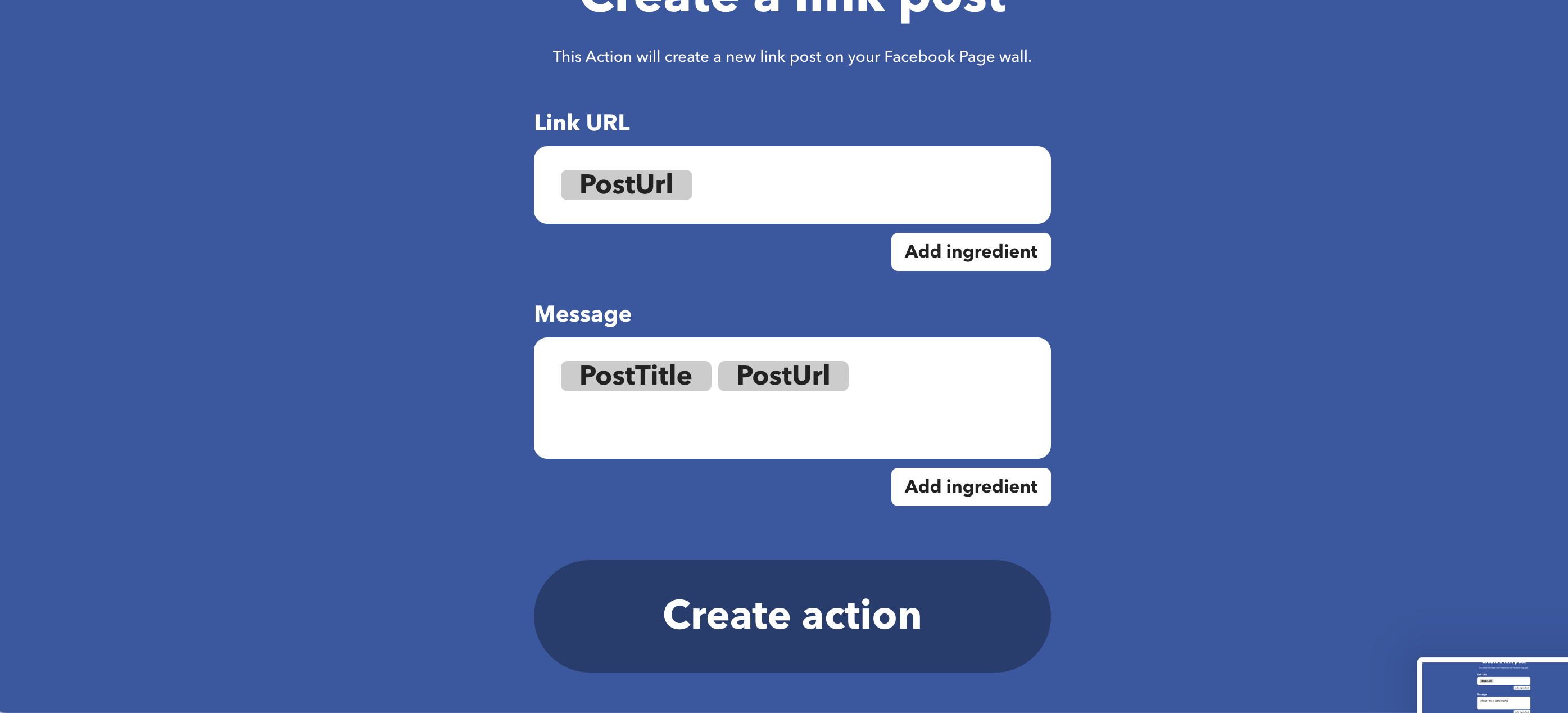 下の「Create action」をクリック