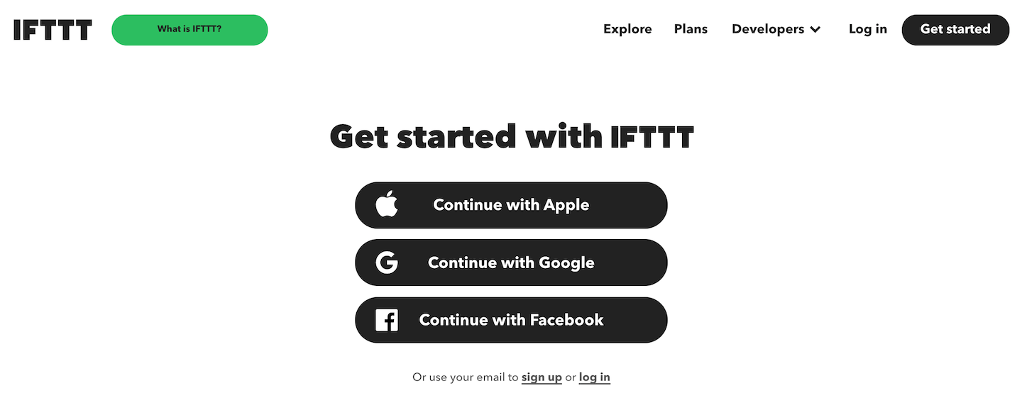 iftttのアカウントを作成
